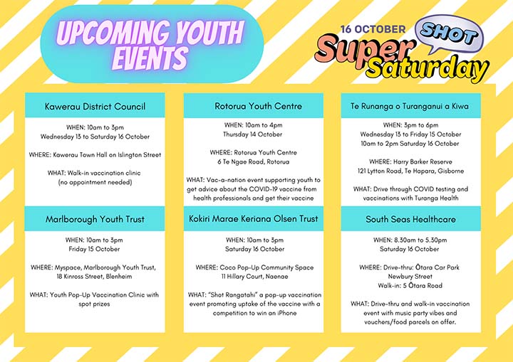 calendar of events shot saturday