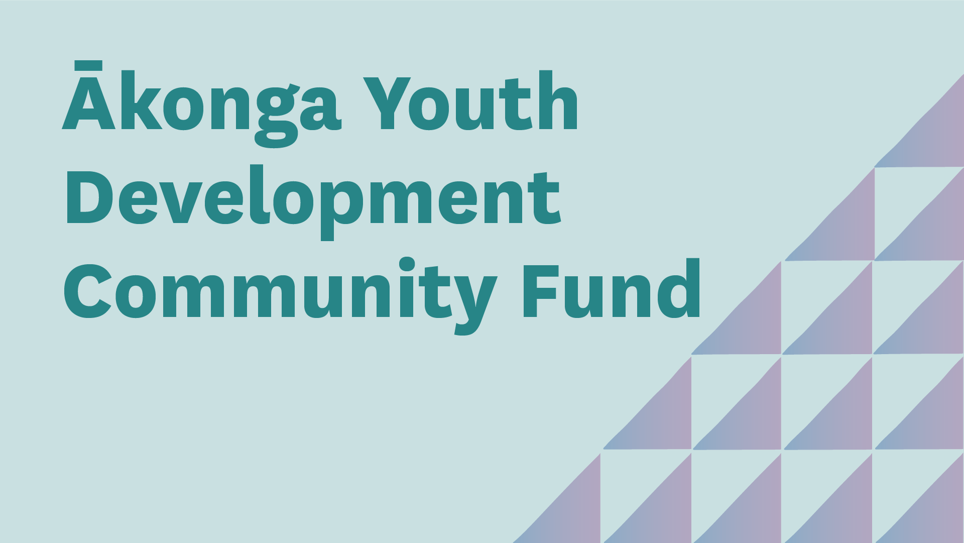 Akonga Youth Development Community Fund card graphic teal