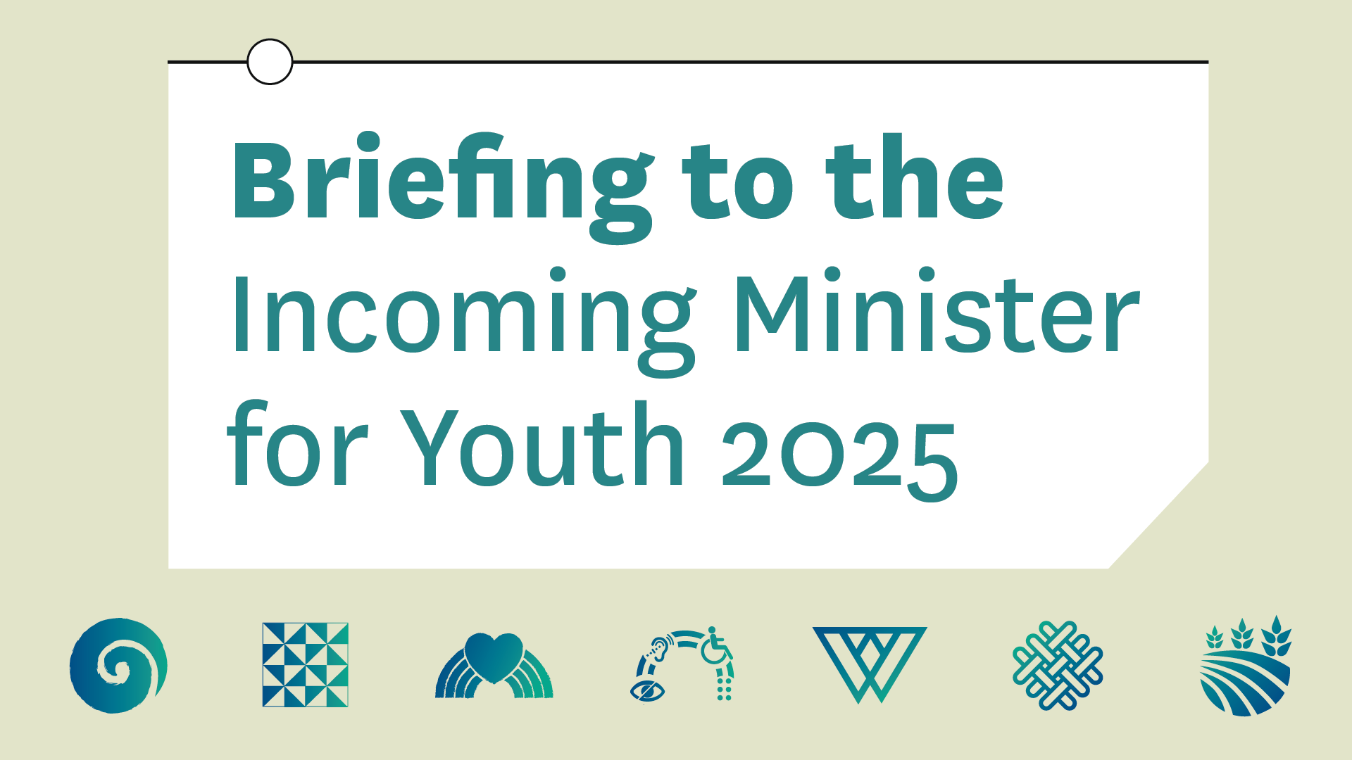 Briefing to the Incoming Minister for Youth title graphic beige