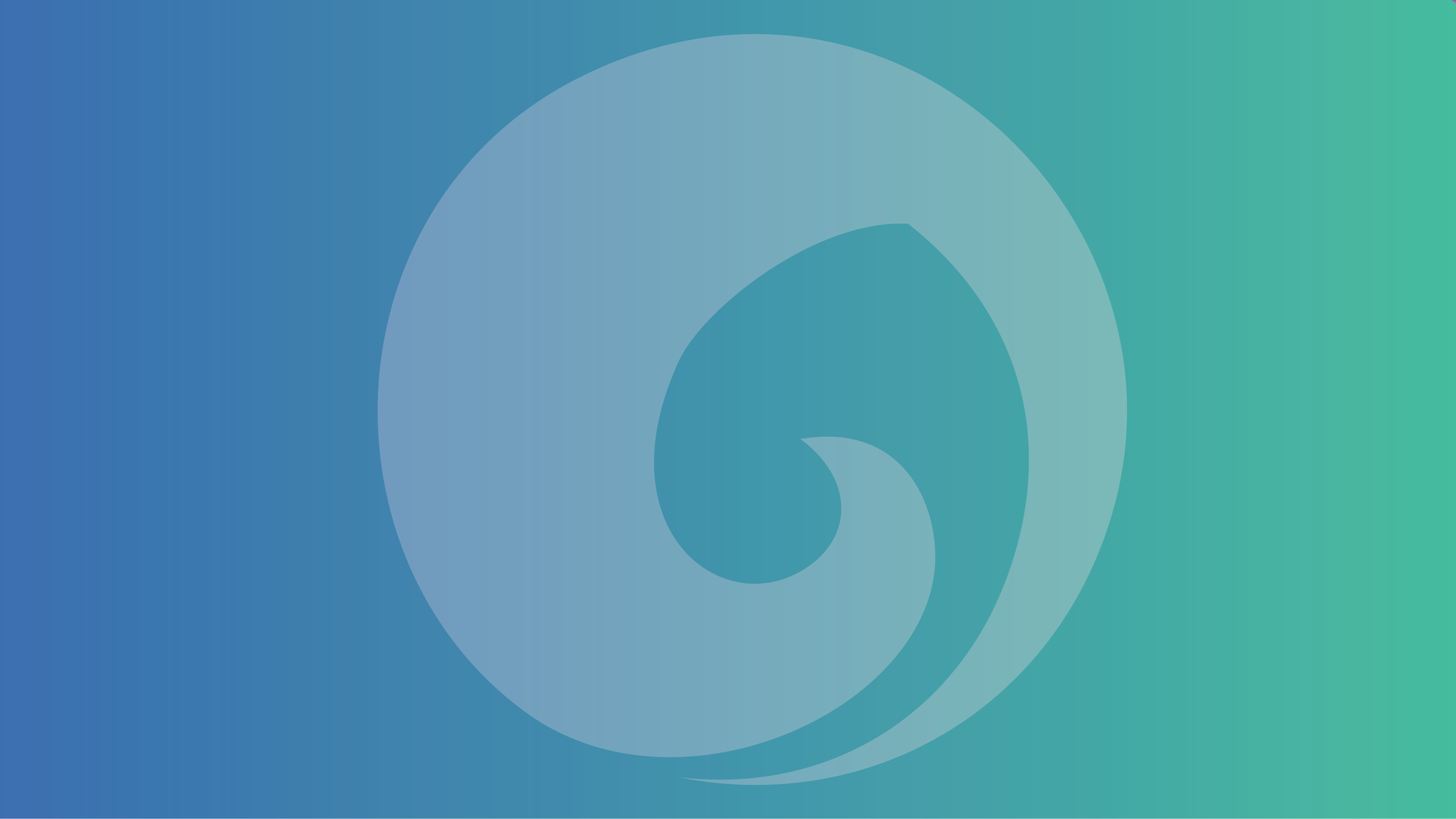 Koru against blue to green gradient