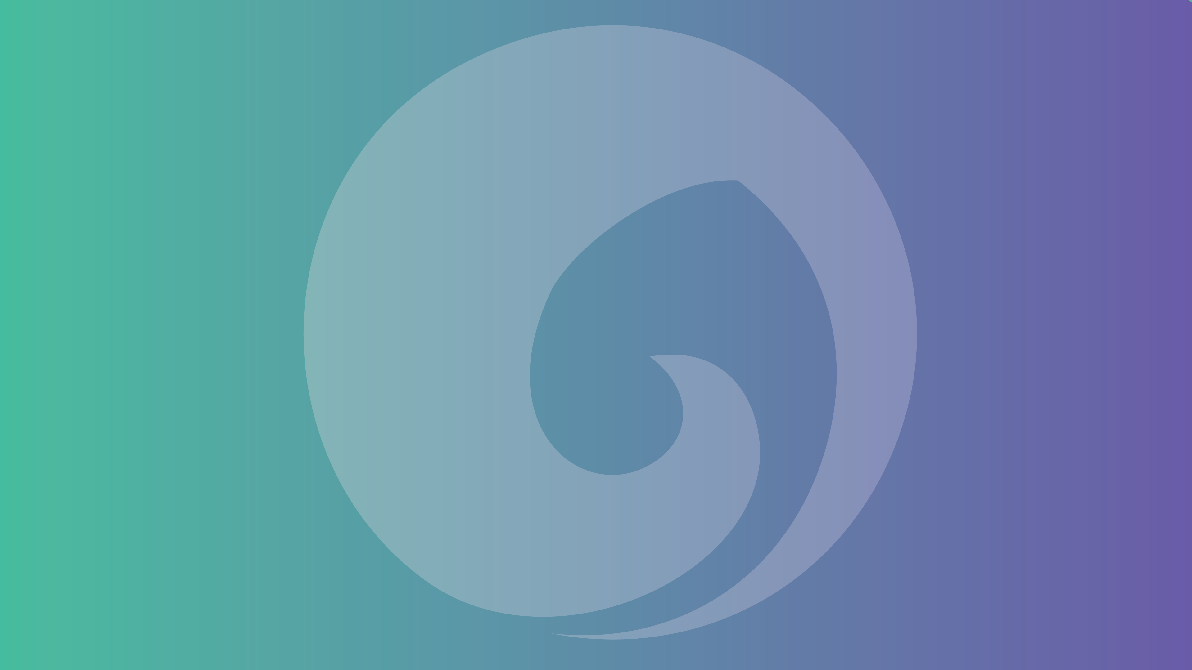 Koru against green to purple gradient