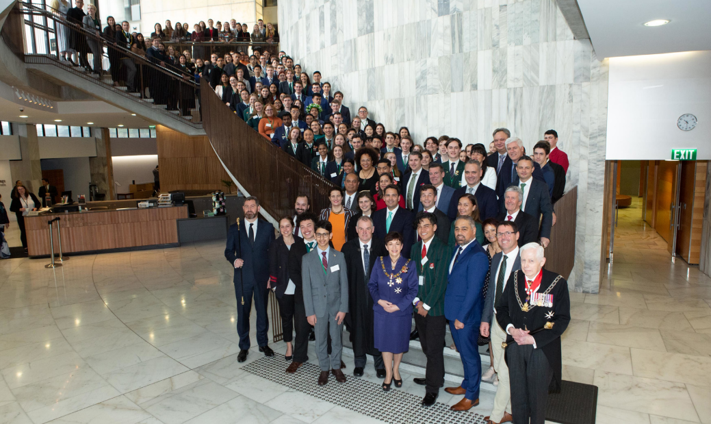 Youth Parliament 2019 Participants on Parliament steps
