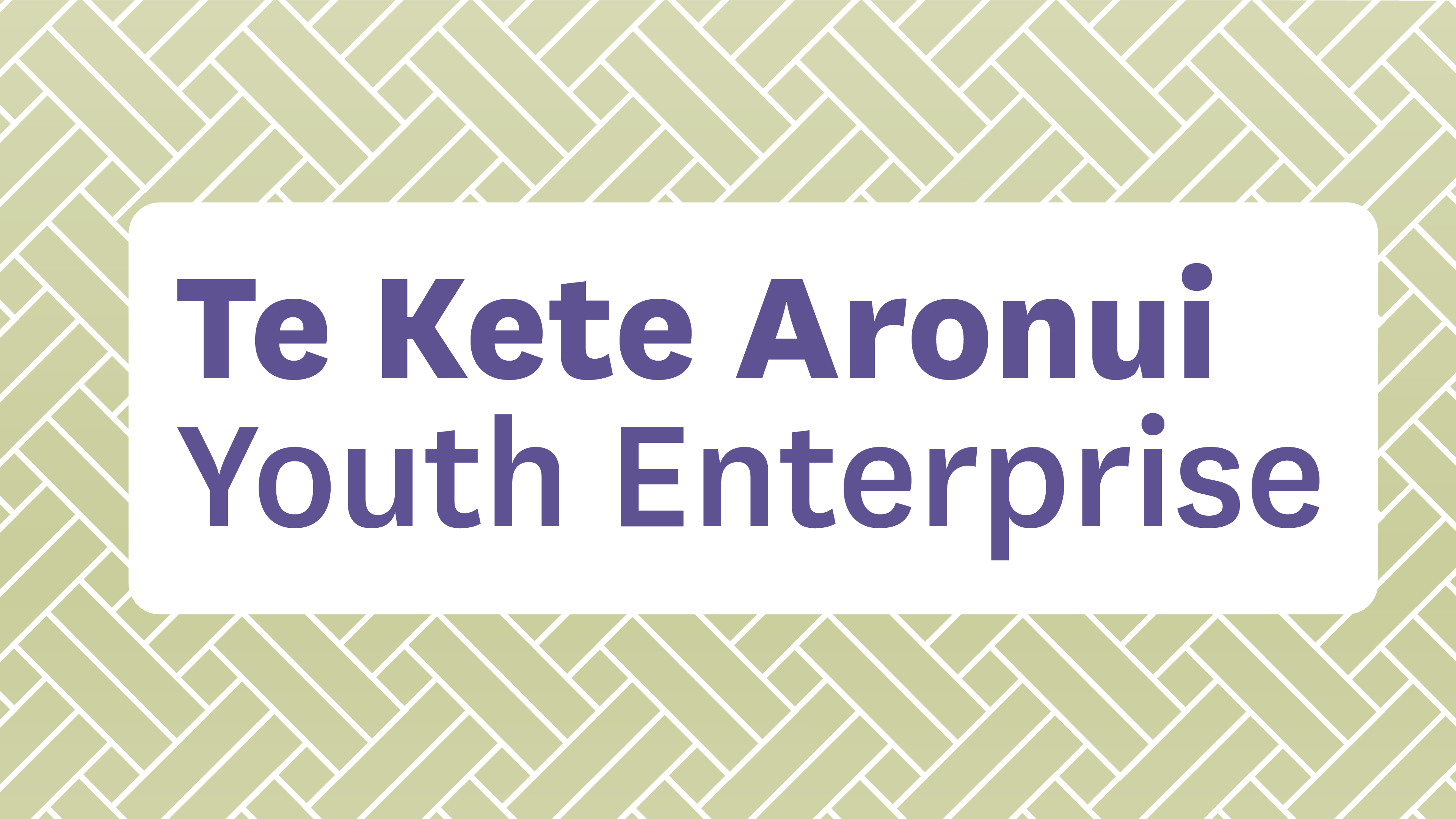 Te Kete Aronui title graphic crosshatch background