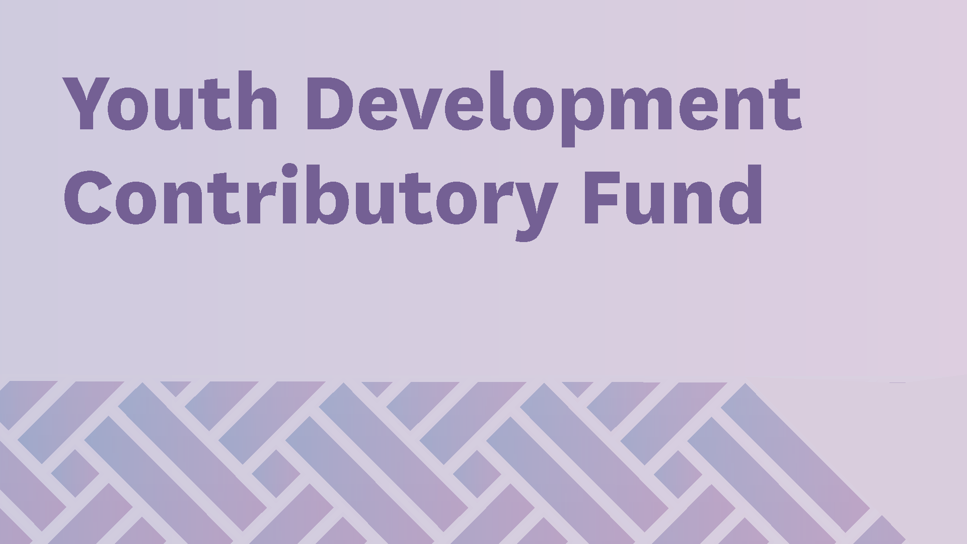 Youth Development Contributory Fund title card pink
