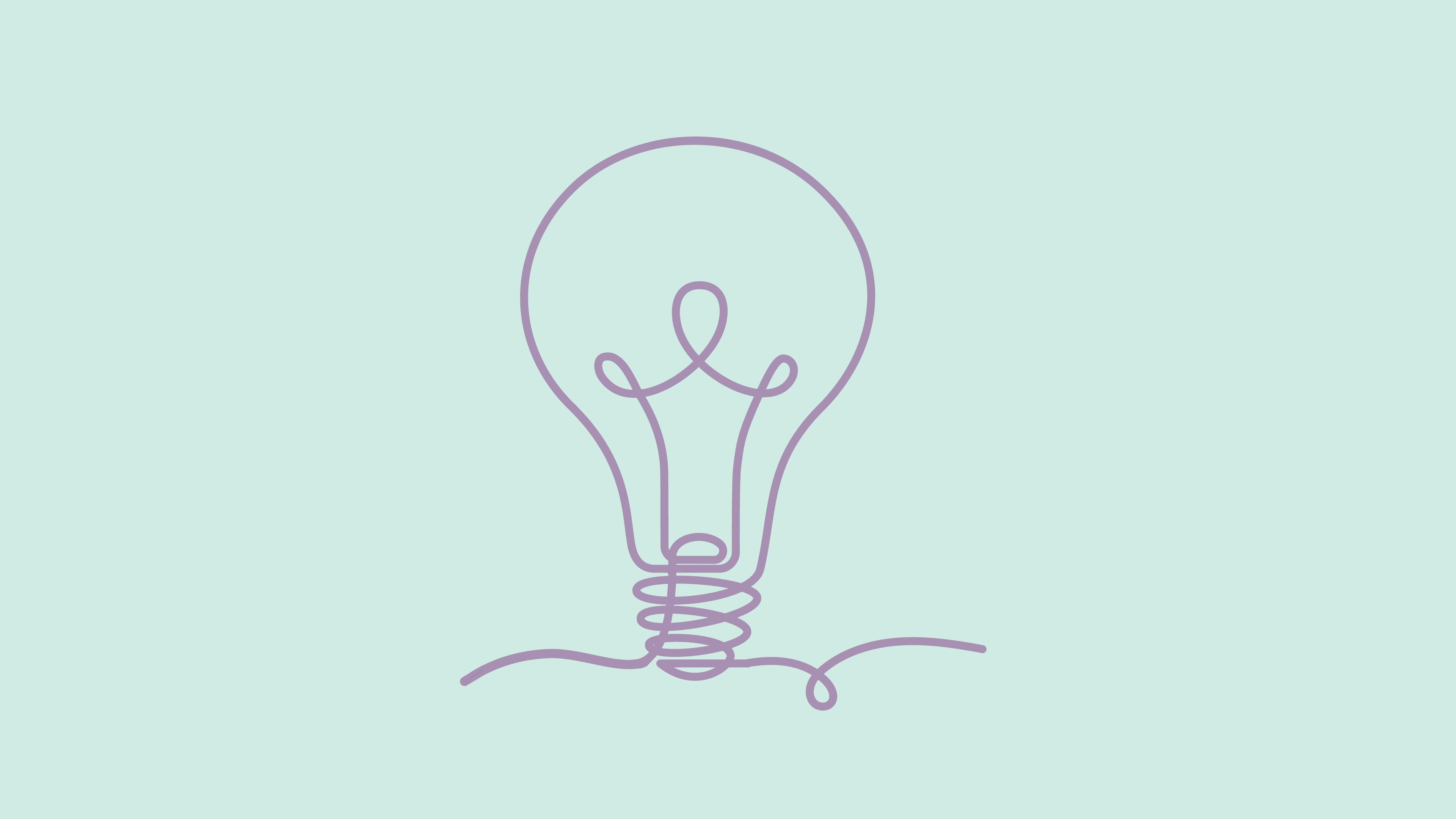Youth Enterprise card graphic - single line lightbulb teal