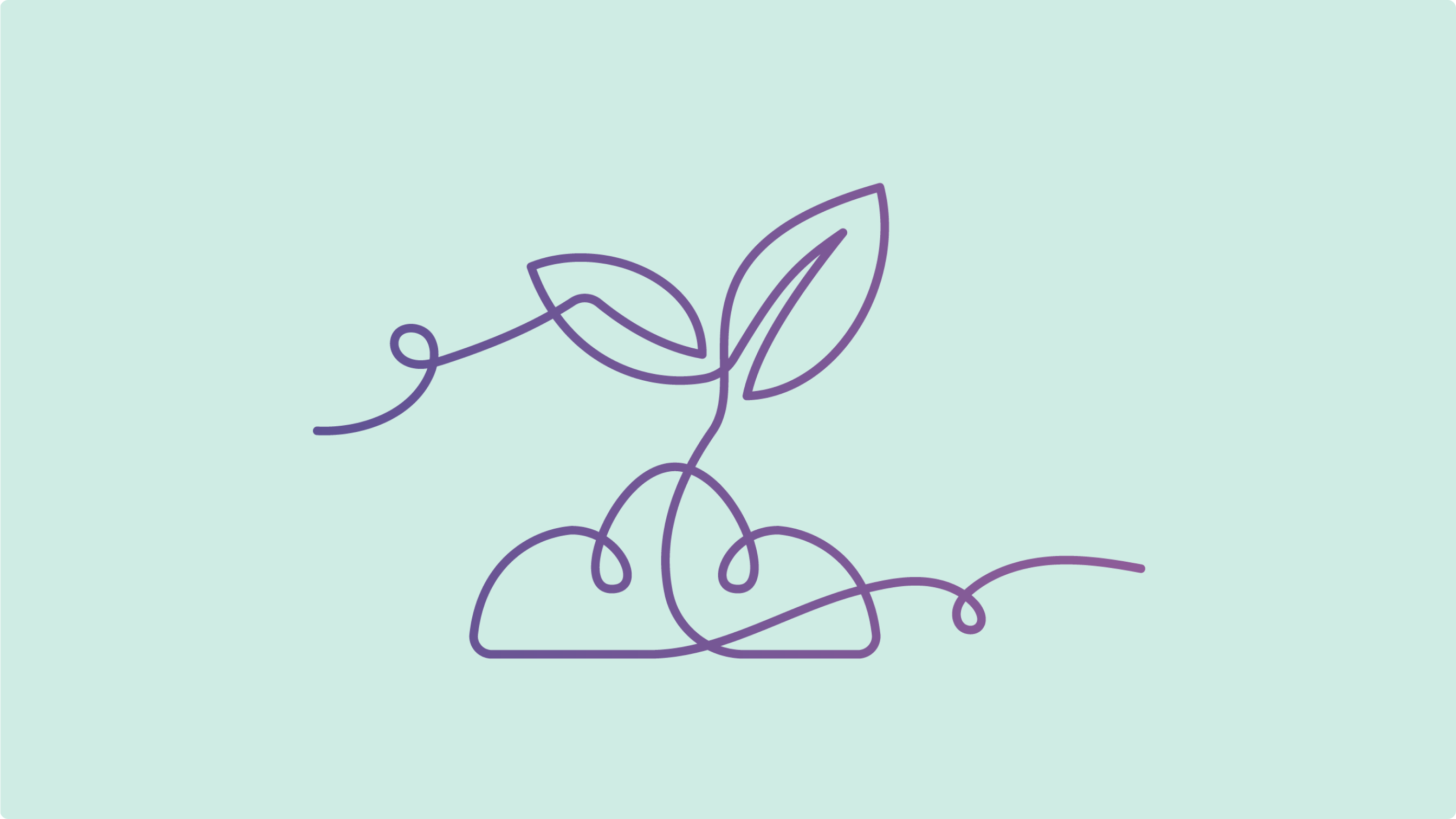 Youth plan card graphic - single line plant teal