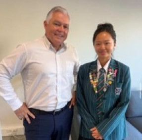 Youth MP Cecilia Lin standing next to Hon Mark Mitchell